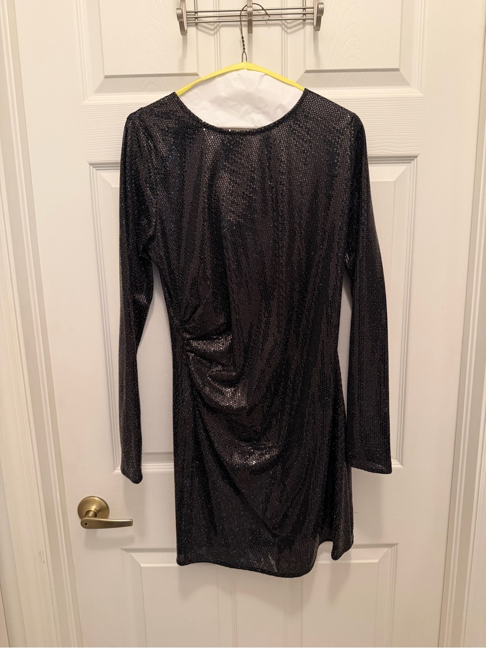 H&M Black Sparkle Long-Sleeve Mini Dress